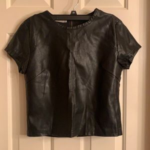 Leather like material Black Top